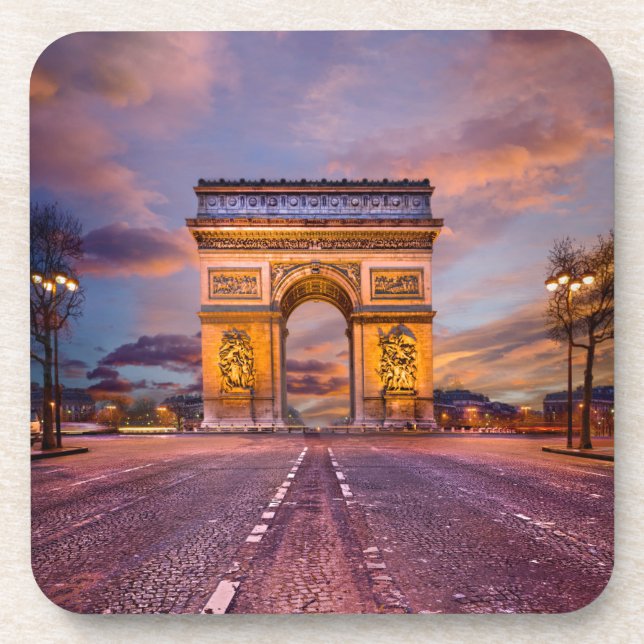 Porta-copo Monumentos | Arc de Triomphe, Paris, França (Frente)