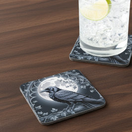 Porta-copo Moonlight Raven Goth Drink Coaster