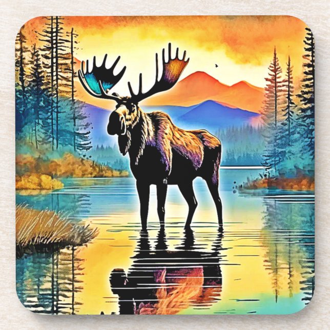 Porta-copo Moose Lake Sunset Majestade (Frente)