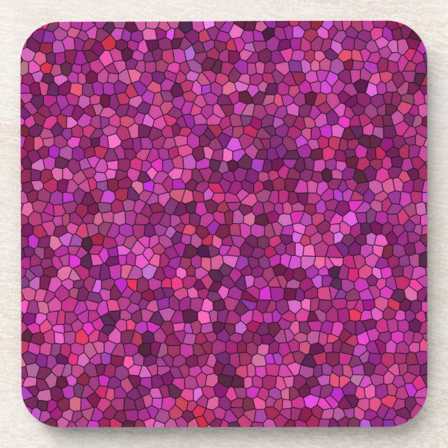 Porta-copo Mosaico Roxo Rosa  (Frente)