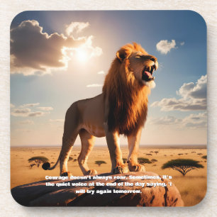 Porta-copo Motivação Inspiradora de Coragem de Leão Majestoso