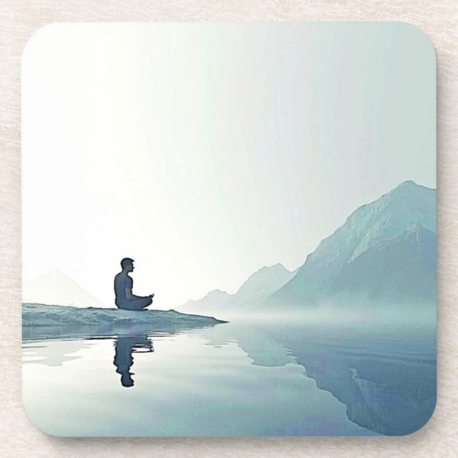 Porta-copo Mountain Zen Design de Meditação Pacífica (Frente)