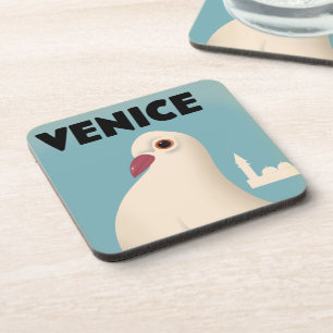 Porta-copo Mouse Pad com pôster de viagem estilo vintage de V