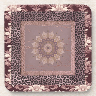 Porta-copo Mousse damask rosa mocha mutado