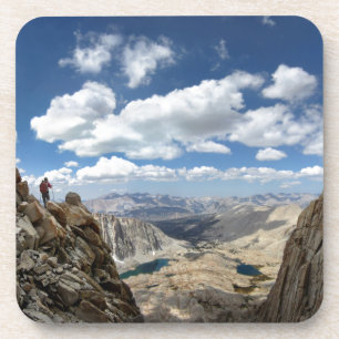 Porta-copo Mt Whitney Trail sobre Hitchcock e lagos de violão