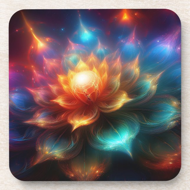 Porta-copo Muito Fractal Floral Manipulado (Frente)