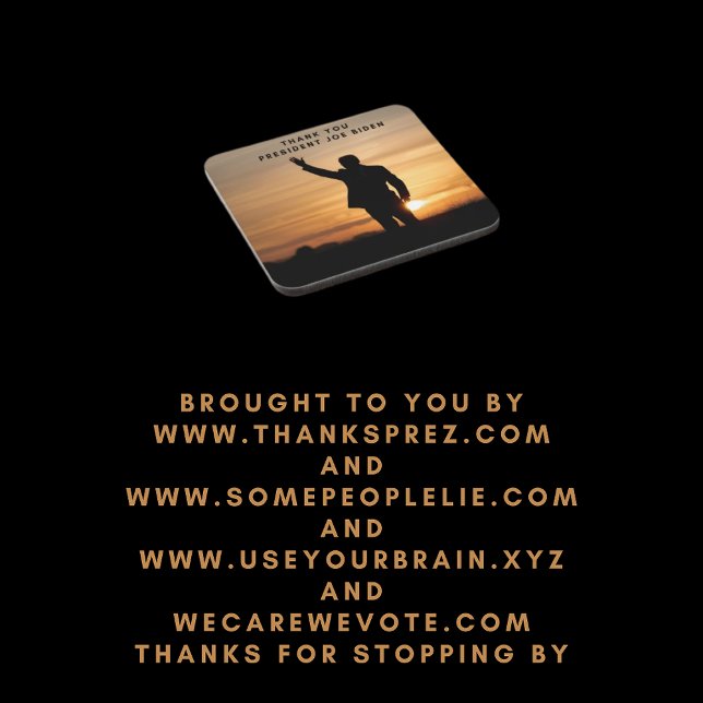 Porta-copo Muito obrigado, Senhor Presidente Joe Biden (Criador carregado)