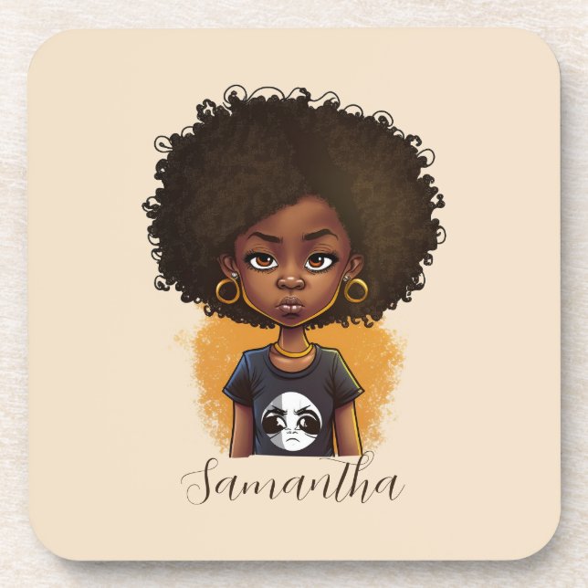 Porta-copo Mulher Afro Simples (Frente)