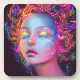 Porta-copo Mulher alienígena com cabelo cósmico