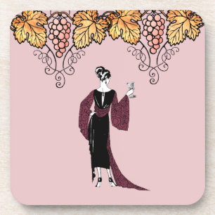 Porta-copo Mulher Elegante com Design Vintage