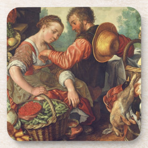 Porta-copo Mulher que vende os vegetais, 1567 (óleo em