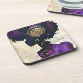 Porta-copo Mulher Steampunk Afrofuturista em Roxo