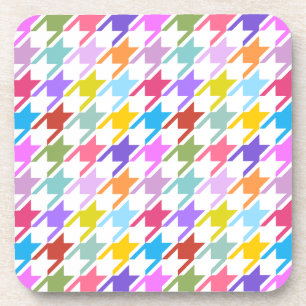 Porta-copo Múltiplas cores Houndstooth+Padrão Branco Grande