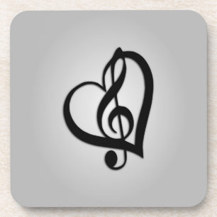 Porta-copo Music G Heart on Silver