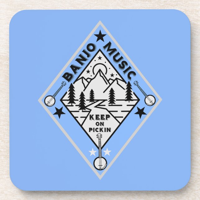 Porta-copo Música Bluegrass de Banjo (Frente)