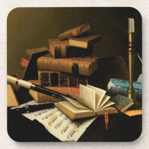 Porta-copo Música e Literatura por William Harnett, Arte Fino