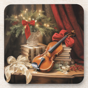 Porta-copo Música Violina de Natal