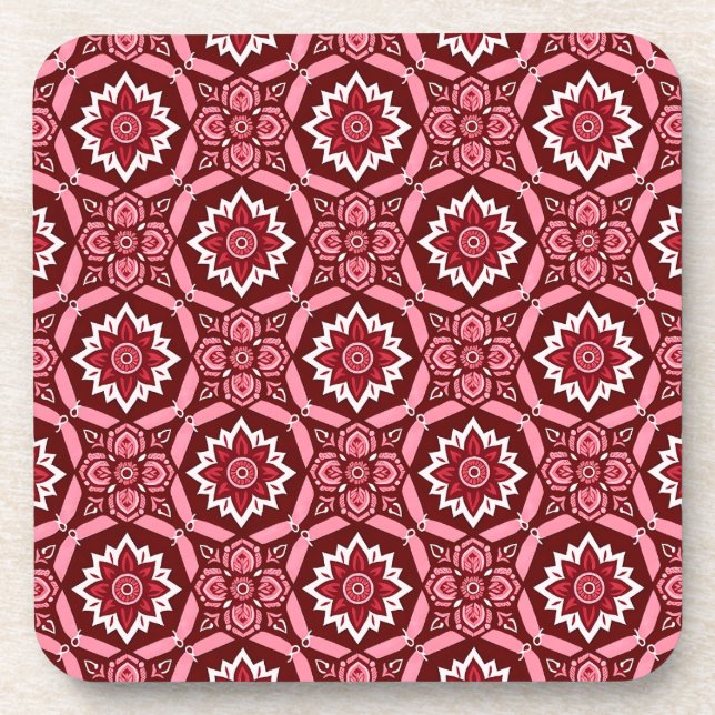 Porta-copo Na moda Boho - Portas copos de padrão floral - Con (Frente)