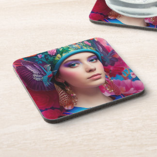 Porta-copo Na moda princesa com chapéu floral