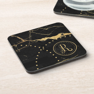 Porta-copo Na moda sofisticado de preto e Dourado, R decorati