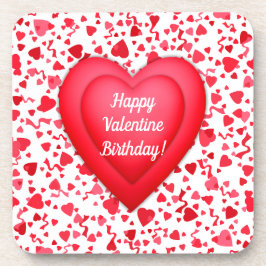 Porta-copo Namorados Birthday Red Confetti Hearts