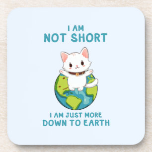 Porta-copo Não Curto, só para baixo para a Terra - Humor Gato