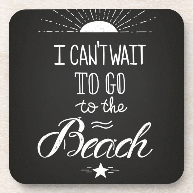 Porta-copo Não pode esperar para ir à praia (Frente)