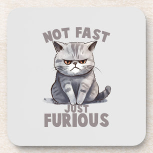 Porta-copo Não Rápido, Apenas Furioso - Humor De Gato Cinza