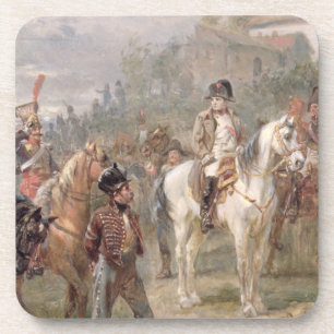 Porta-copo Napoleon e suas tropas (óleo no painel) (par de 1