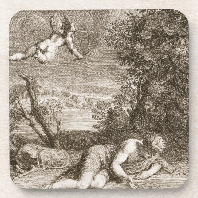 Porta-copo Narciso transformado em uma flor, 1730 (engravi (Frente)