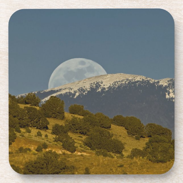 Porta-copo Nascer da lua sobre as montanhas Sangre de Cristo, (Frente)
