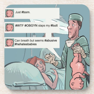 Porta-copo Nascido Para Tweets Engraçados Cartoon