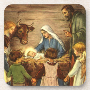 Porta-copo Natal Antigo, Natividade Religiosa com o Menino Je