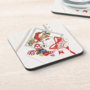 Porta-copo Natal Antigo, Papai Noel com Bengalas de Natal