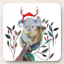 Natal australiano Koala Santa Hat Red Green