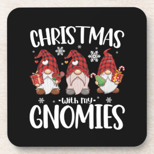 Porta-copo Natal Com Meus Gnomos Búfalo Xadrez Vermelho Gnome