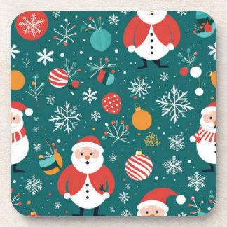 Porta-copo Natal com padrão de Papais noeis