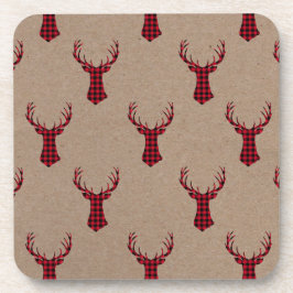 Porta-copo Natal da Xadrez Cozy Deer Kraft