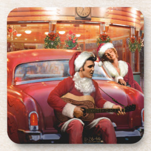 Porta-copo Natal de Elvis e de Marilyn