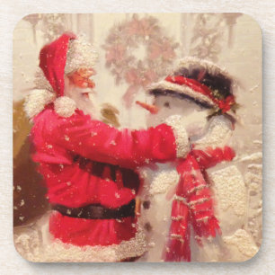 Porta-copo Natal do boneco de neve de Papai Noel do vintage