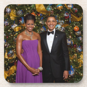 Porta-copo Natal do Presidente Barack Obama e Michelle
