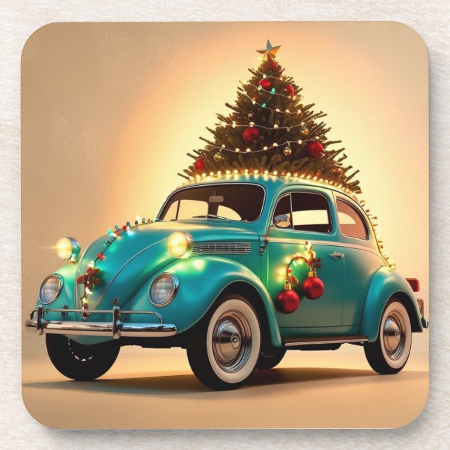 Porta-copo natal e carro vintage (Frente)