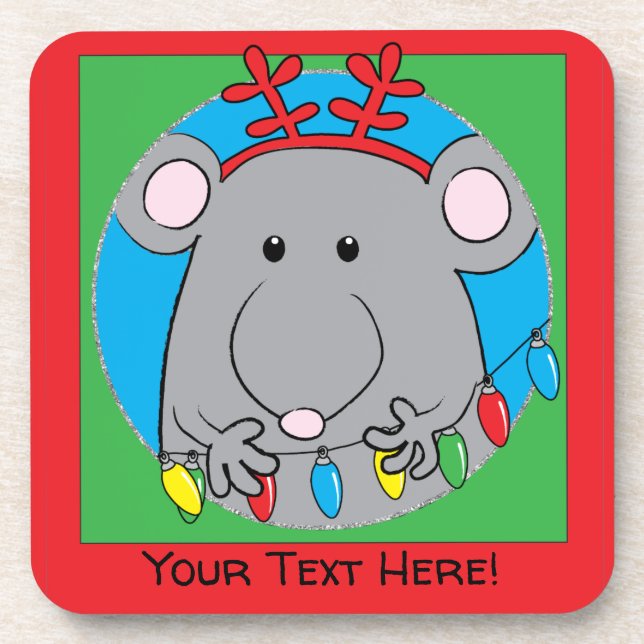 Porta-copo Natal feliz para Portas copos de Natal (Frente)