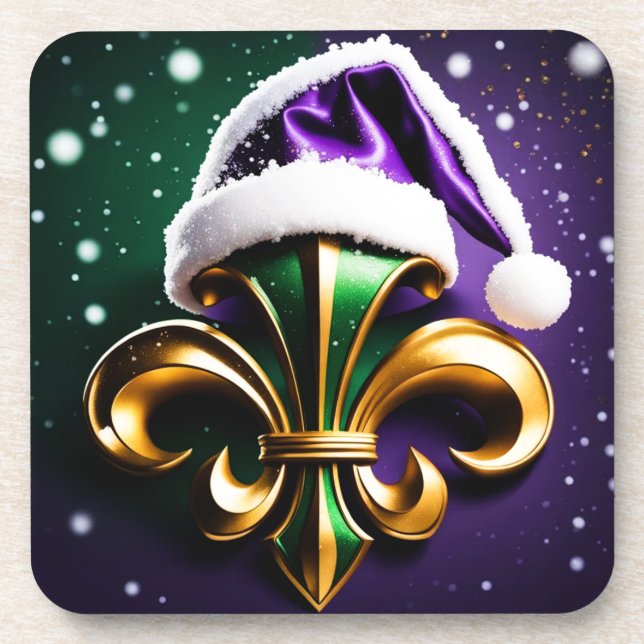 Porta-copo Natal Fleur De Lis Design (Frente)