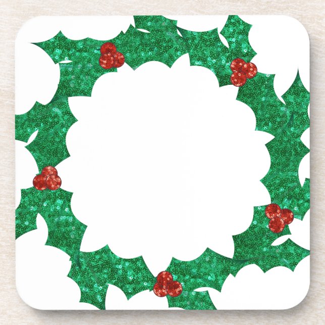 Porta-copo natal holly wreath (Frente)