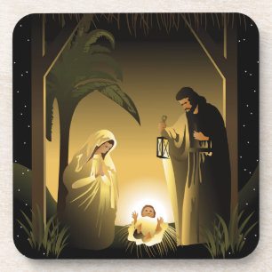 Porta-copo Natal Natal Maria, José e Jesus Bebê
