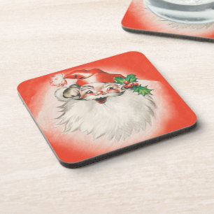 Porta-copo Natal Vintage, Alegre Papai Noel Retro dos Anos 50