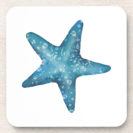 Porta-copo Nautical Watercolor Blue Starfish