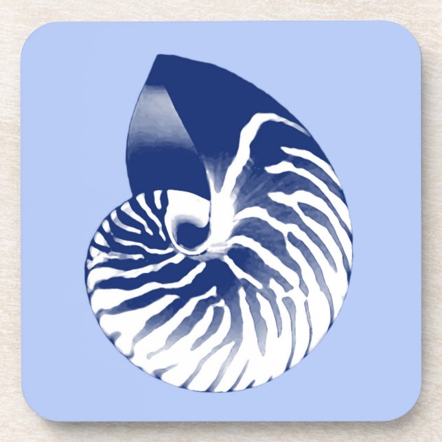 Porta-copo Nautilha - marinho, branco e azul claro (Frente)