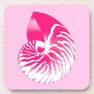 Porta-copo Nautilus - cor-de-rosa fuchsia e branco